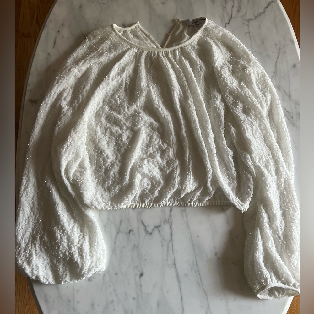 & Other Stories white beaded crop top